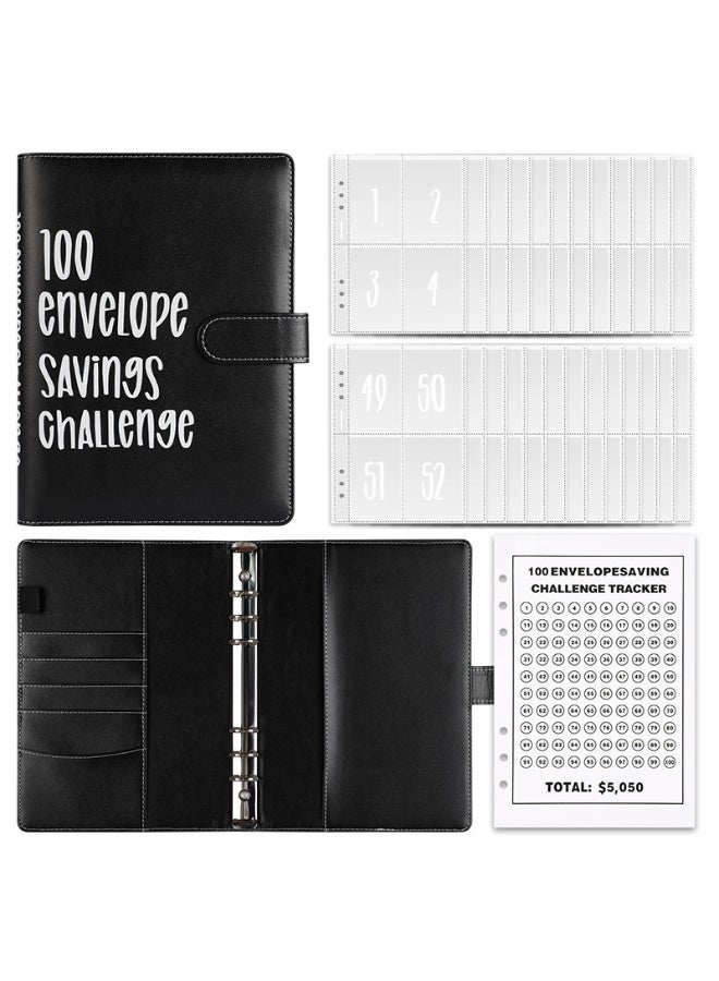 يُستخدم دفتر جمع العملات هذا أيضًا كمجلد لتحديات الادخار، ويحتوي على 100 ظرف، مما يوفر طريقة بسيطة وممتعة للادخار. يأتي دفتر ميزانية التحدي هذا مع أظرف نقدية، وهو مناسب للاستخدام في المكتب والمنزل والمدرسة. (أسود) - Image 2